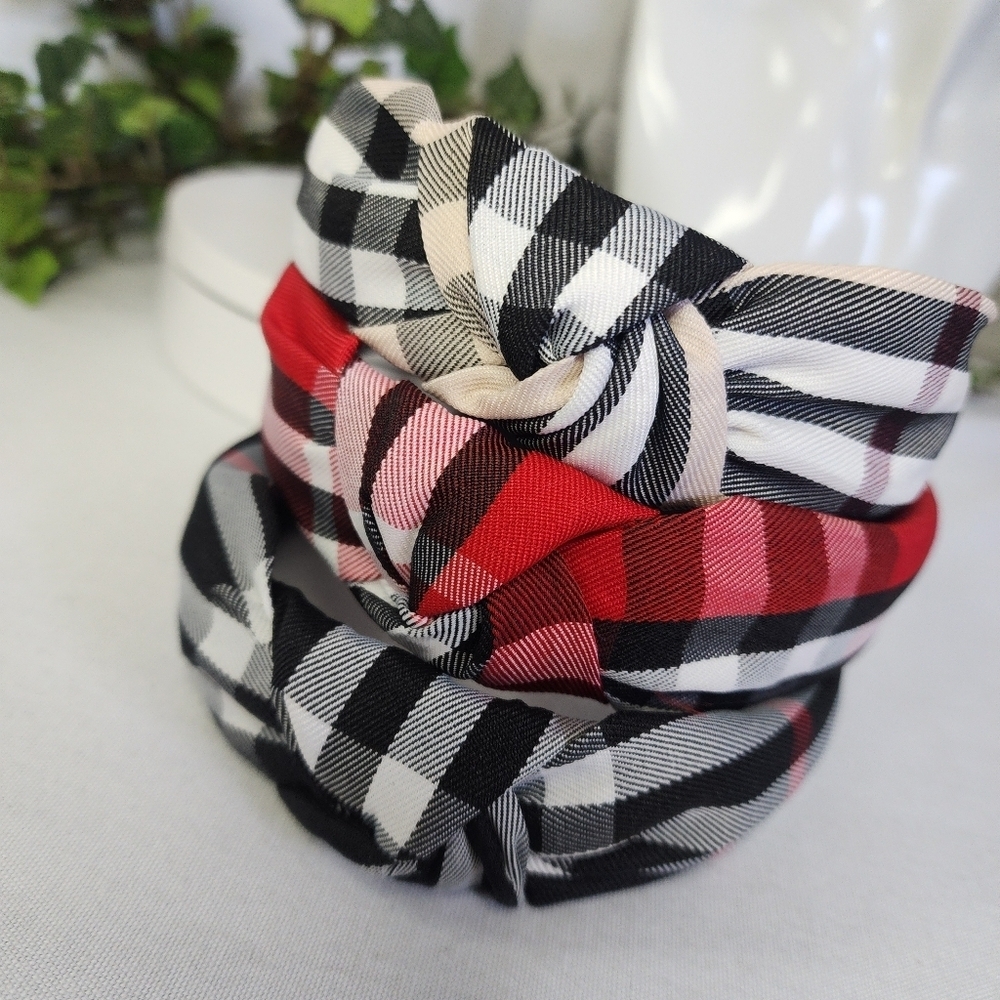 Set of 3 Nova Check Plaid Headband New